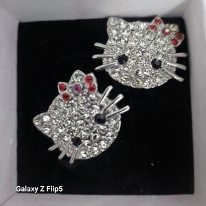 Hello Kitty Crystal Earrings Pierced